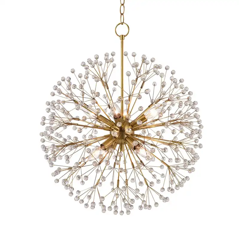 Dunkirk - Gold crystal flower chandelier for castle-style dining room