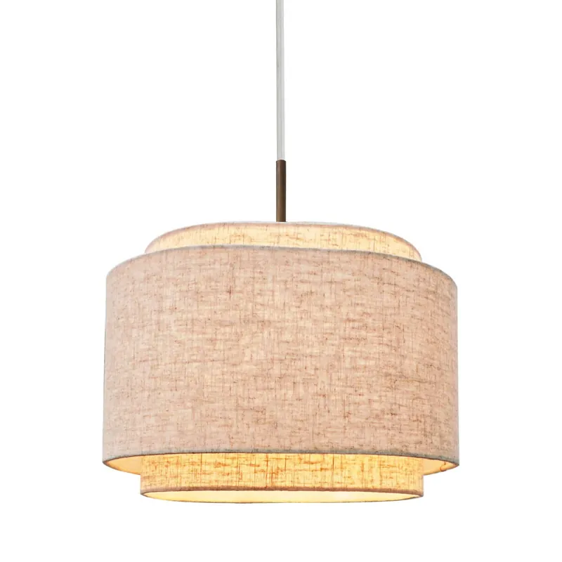 Takai - Lámpara colgante beige de tela para salón japandi