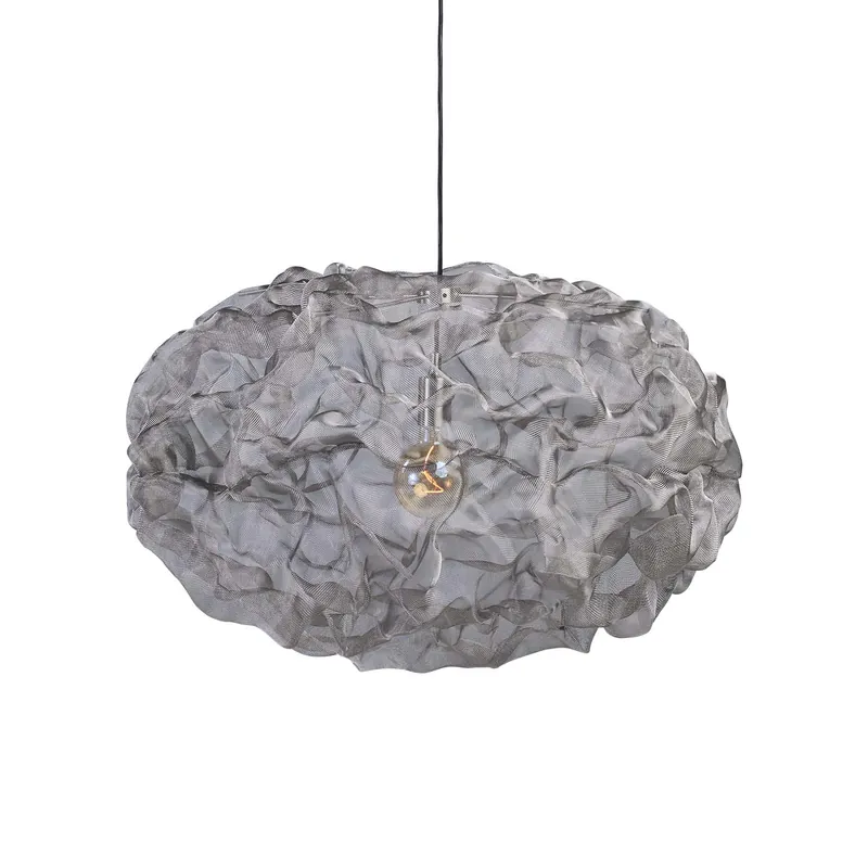 HEAT - Lampadario a forma di nuvola in acciaio grigio o dorato