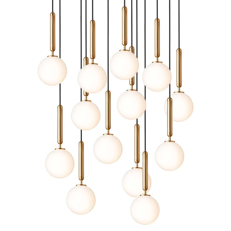 MIIRA 13 Opal - Grande sospensione elegante per scala o soffitto alto
