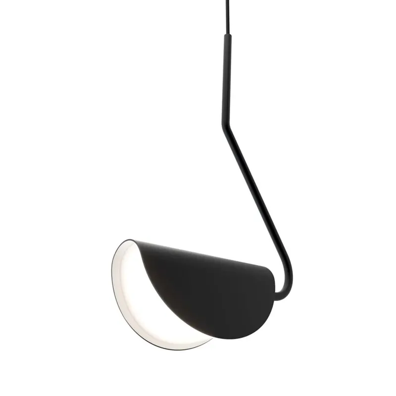 MOLLIS - Sospensione nera, forma di foglia design e moderna