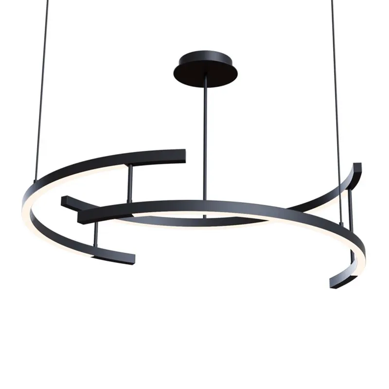 LINE - Sospensione circolare design futuristico, LED integrata
