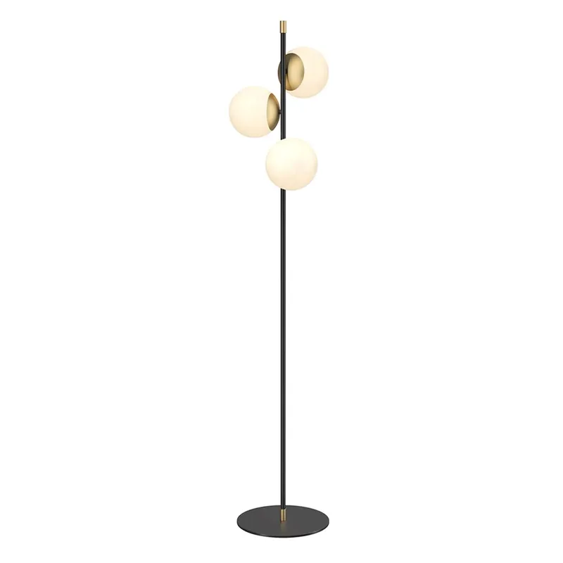 NOSTALGIA - Lampada da terra art déco con sfere in vetro, dorato e nero