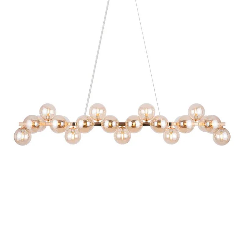 DALLAS - Lampadario lungo con sfere in vetro