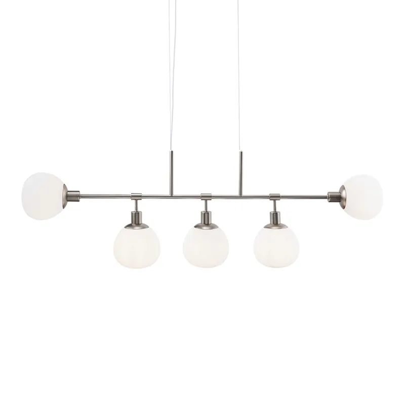 ERICH - Lampadario art déco lungo con sfere in vetro