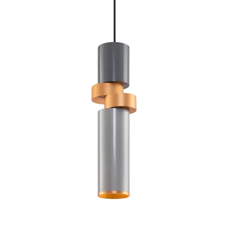 PALETTE - Sospensione design e asimmetrica grigia e ramata