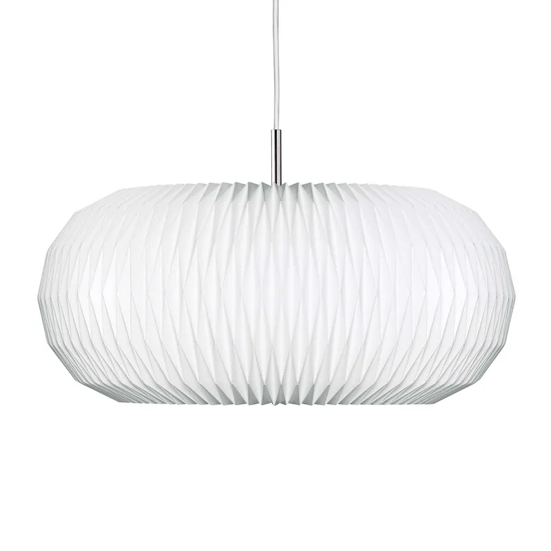 DONUT - Sospensione circolare in pvc plissettato bianco fatto a mano