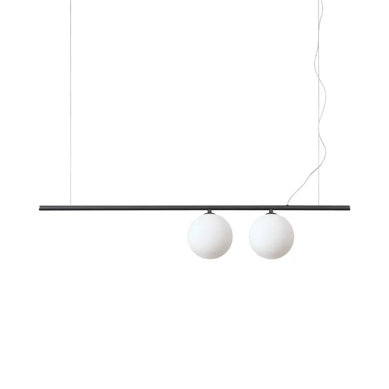 PERLINE - Sospensione lineare design con sfere in vetro