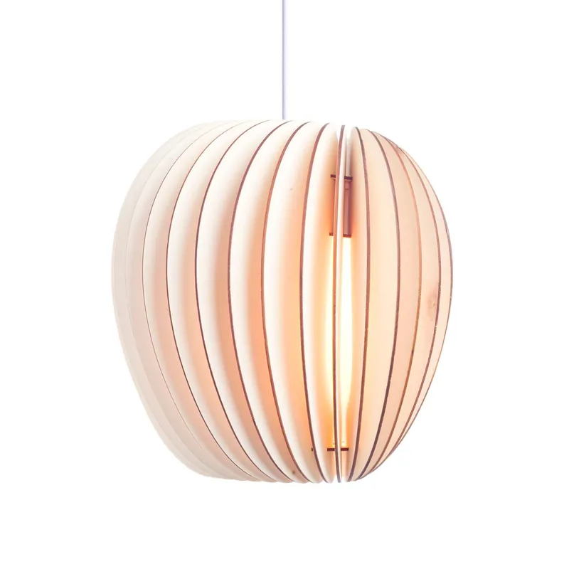 SERIE A PIRUM - Sospensione in lamelle di legno di pioppo design