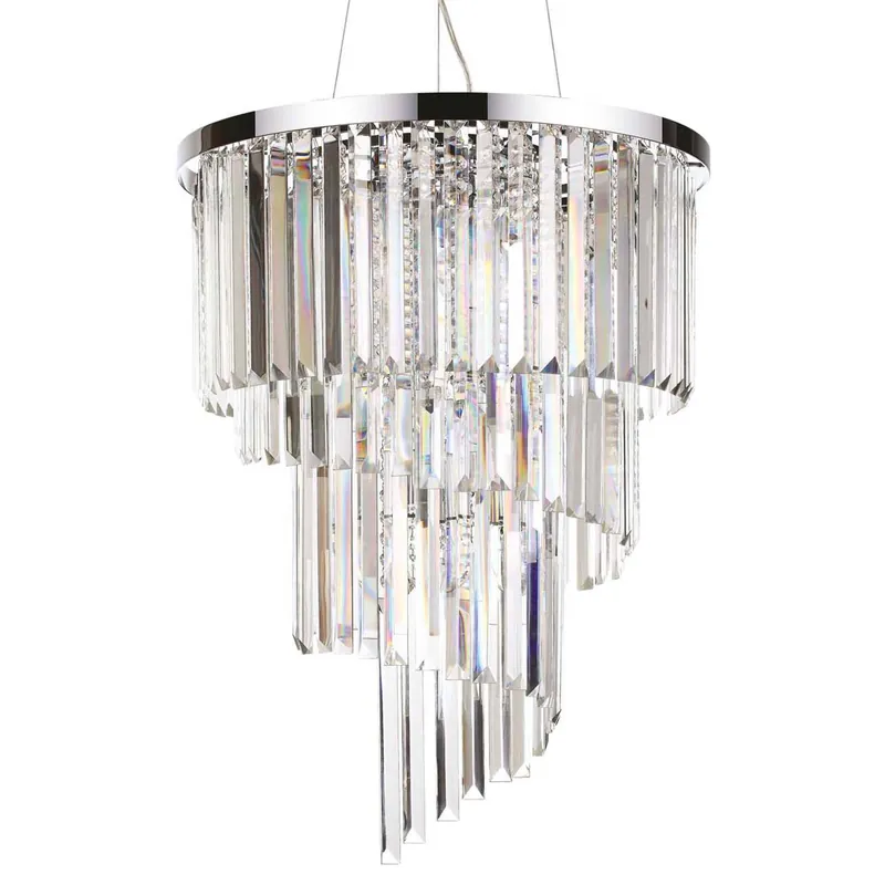 CARLTON - Lampadario chic a spirale in cristallo silver o dorato