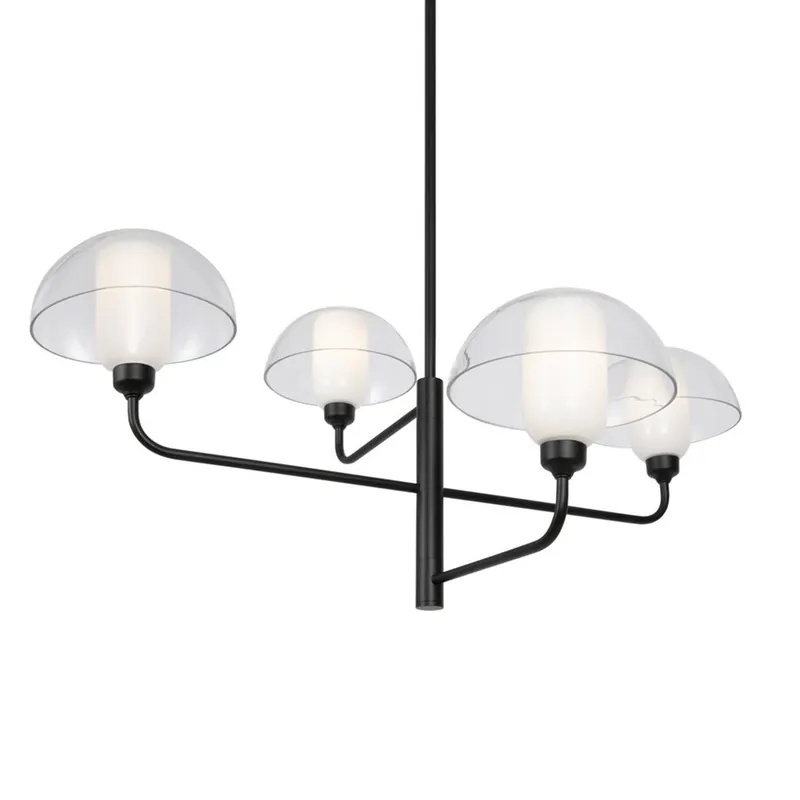 MEMORY - Lampadario chic e moderno in acciaio nero e vetro