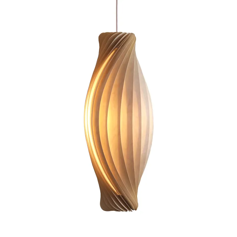 No.111 - Sospensione intrecciata in lamelle di legno design