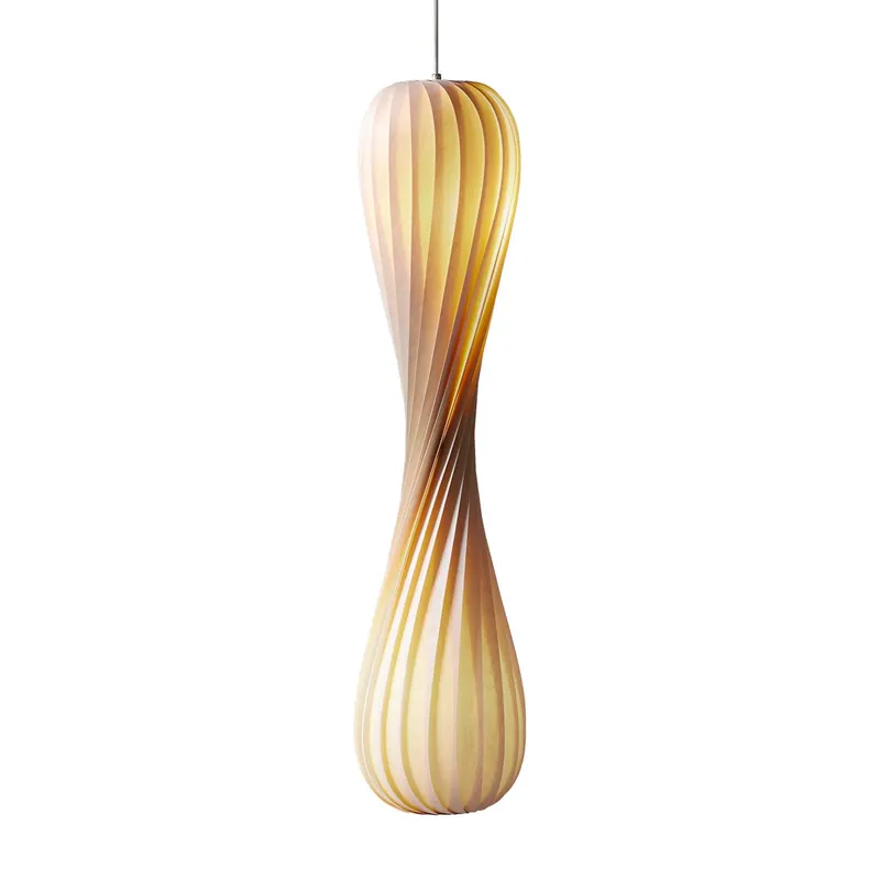 TR7 - Sospensione in lamelle di legno torsate design