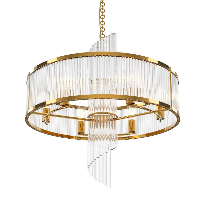 FRAME - Lampadario dorato chic per soggiorno art déco