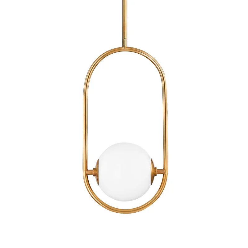 Everley - Sospensione dorata in ottone e sfera in vetro design
