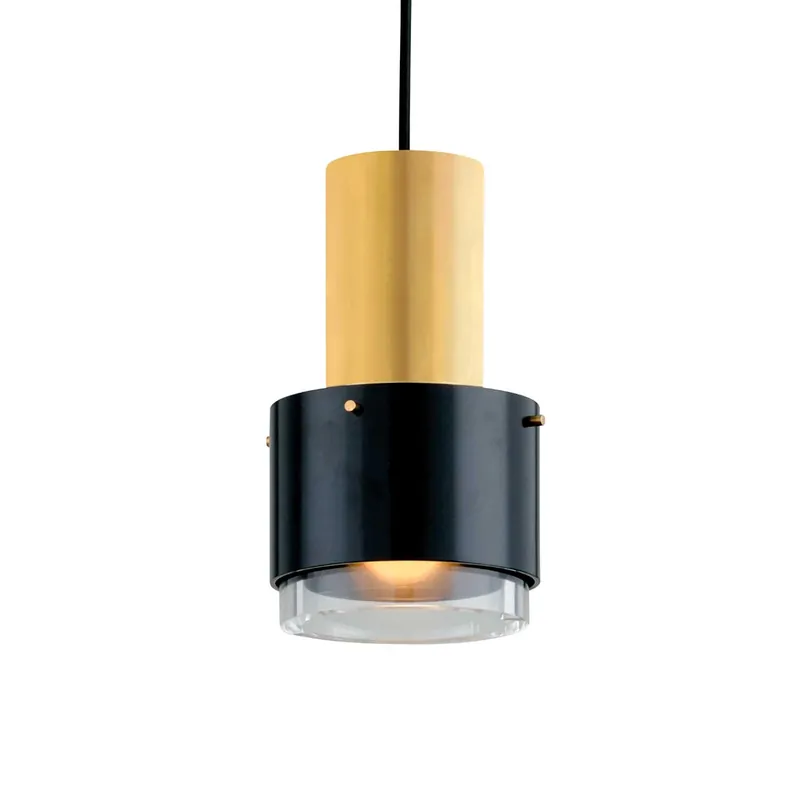 Melrose - Sospensione dorata e nera in ottone vintage