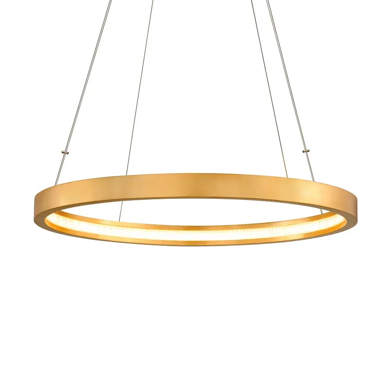 Jasmine - Lampadario LED dorato rotondo moderno per soggiorno