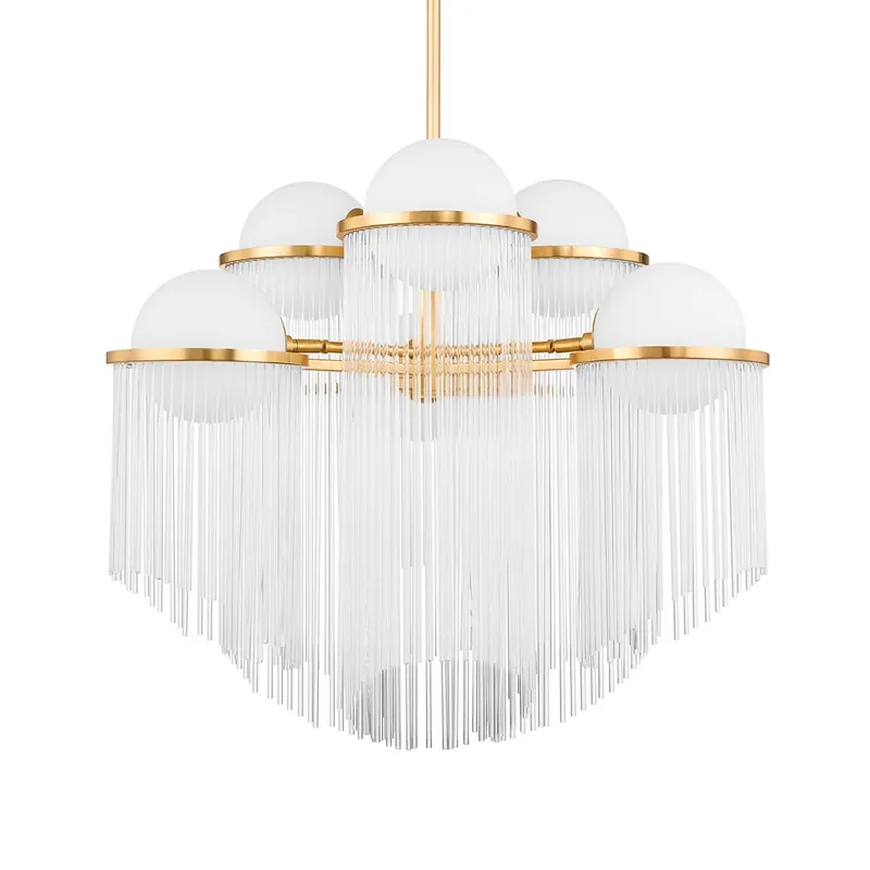 Celestial - Lampadario dorato e vetro design per soggiorno