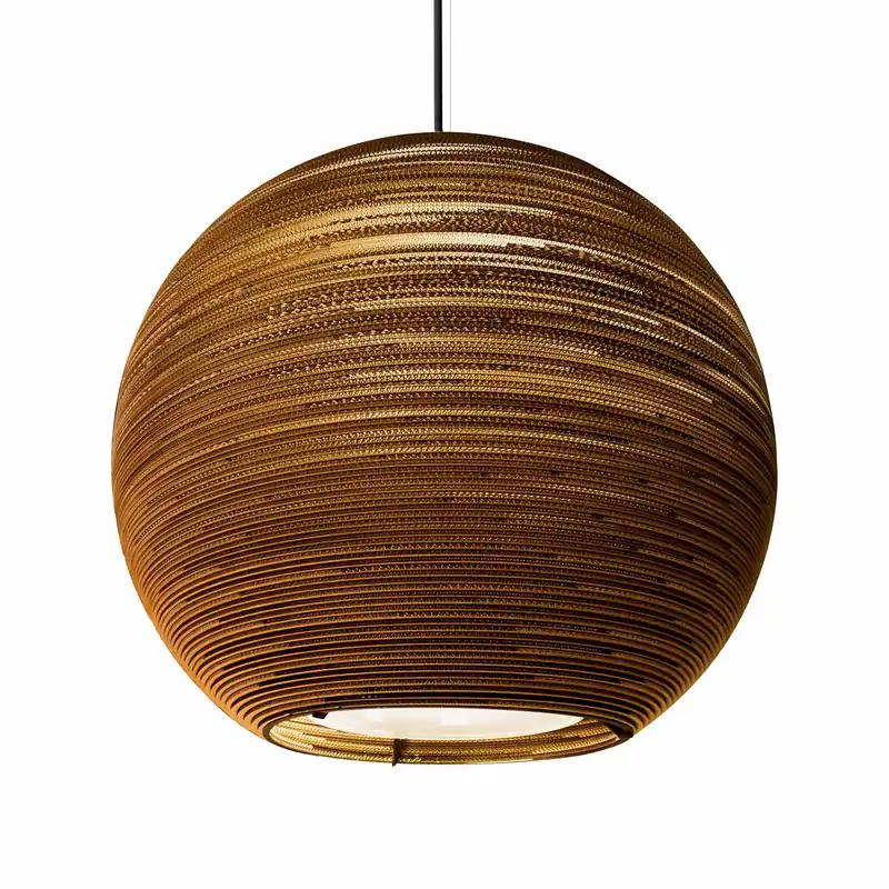 Scraplights Acturus - Sospensione xxl palla in cartone design per soggiorno