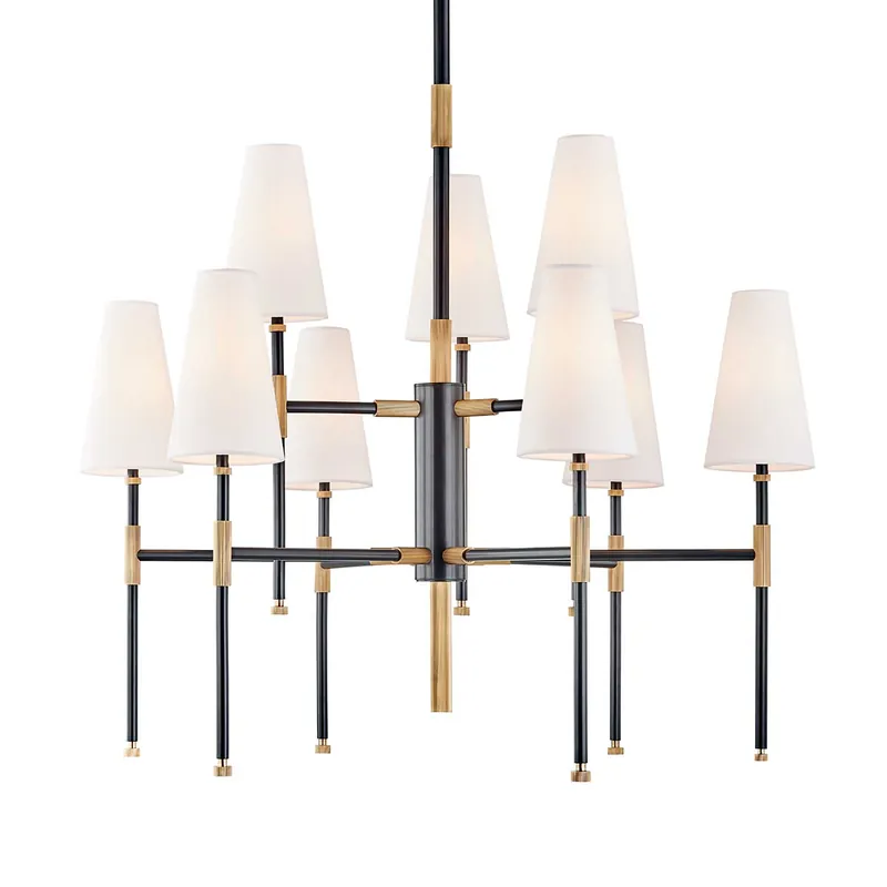 Bowery - Sospensione chic in ottone o acciaio per soggiorno