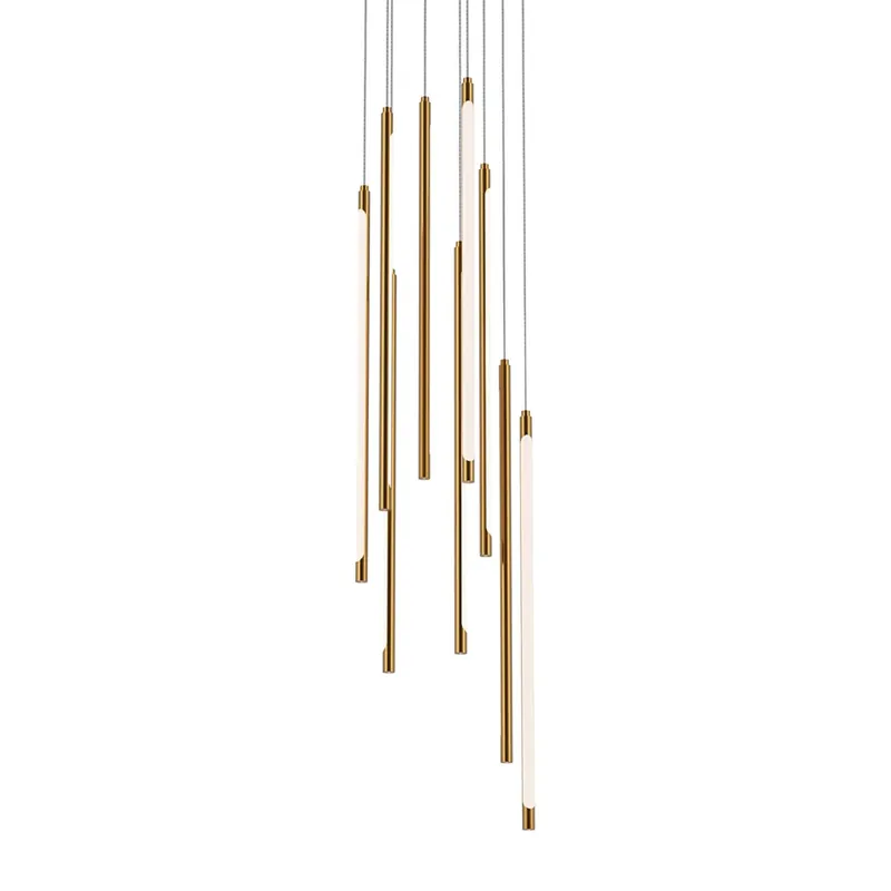 Light Stick - Lampadario LED scala moderno nero o dorato