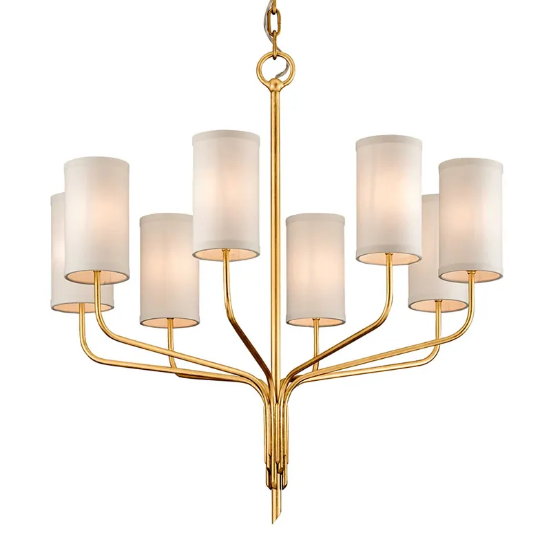 Juniper - Grande lampadario dorato placcato in foglie d'oro a forma di albero