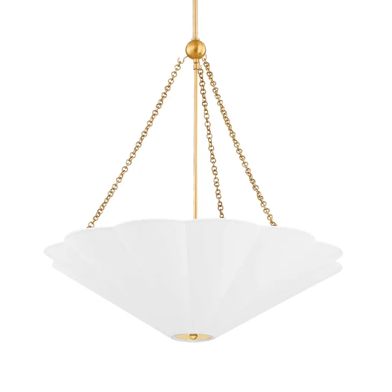 Alana - Sospensione lino e ottone dorato design vintage