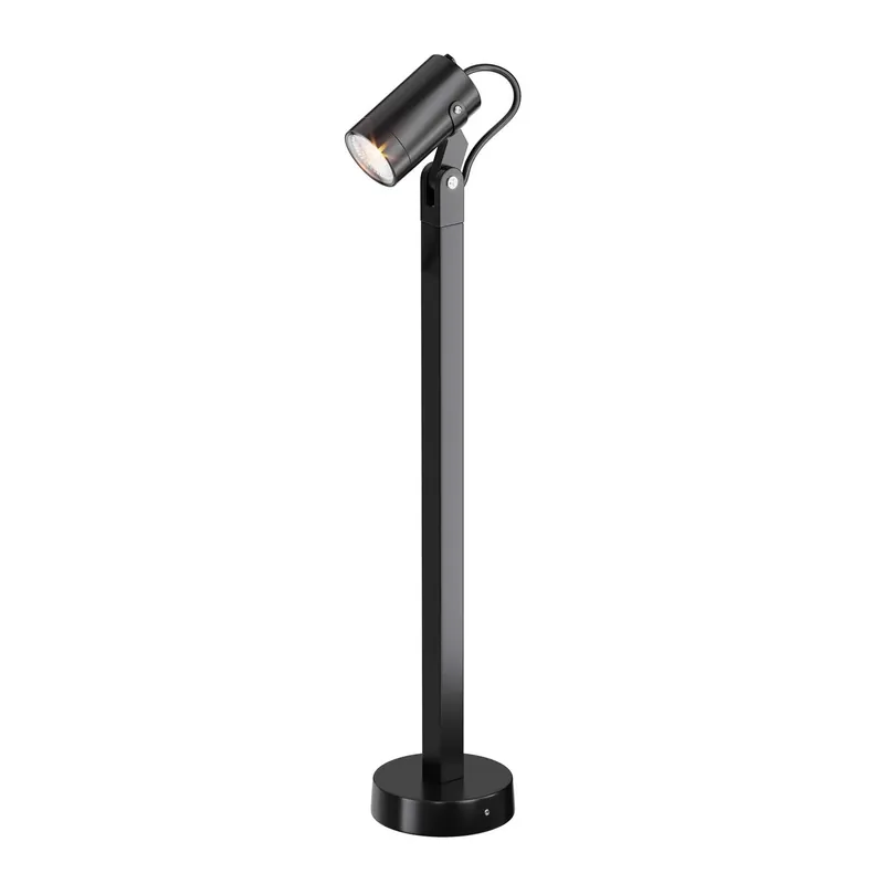 Scope - Palo luminoso in acciaio nero per giardino moderno