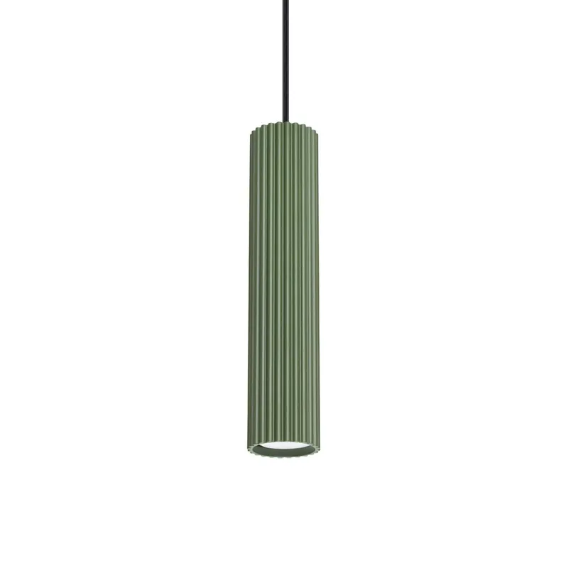 Buna - Lampadario salone moderno in alluminio scanalato