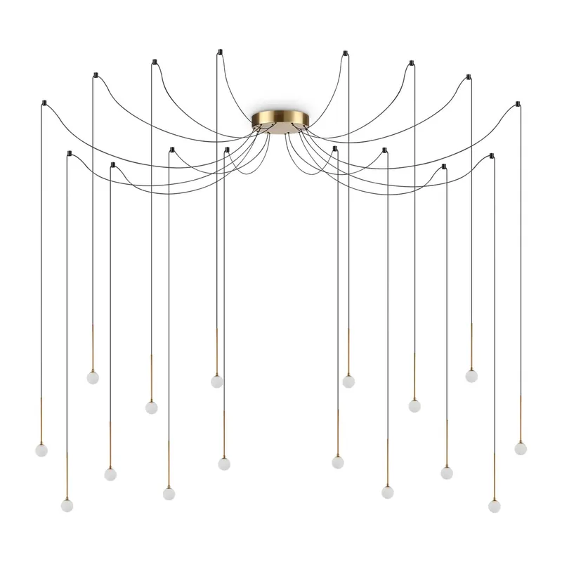Lucciola - Grande lampadario LED composizione per soffitto alto
