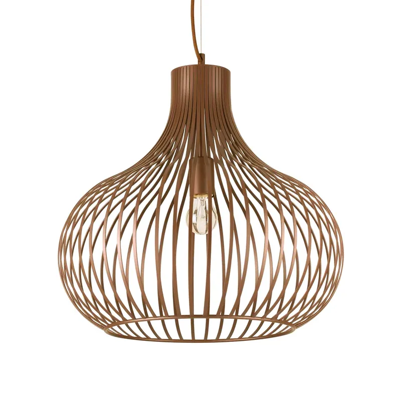 Onion - Sospensione gabbia in metallo marrone design moderno