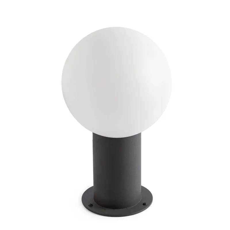 Moon - Palo luminoso sfera in alluminio grigio scuro per giardino