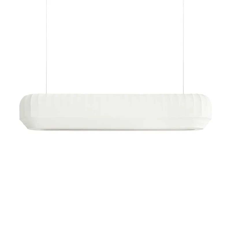 Tradition Linear - Sospensione in tessuto bianco design japandi