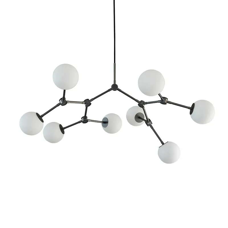 Drop Bulp - Sospensione design in acciaio e globi in vetro