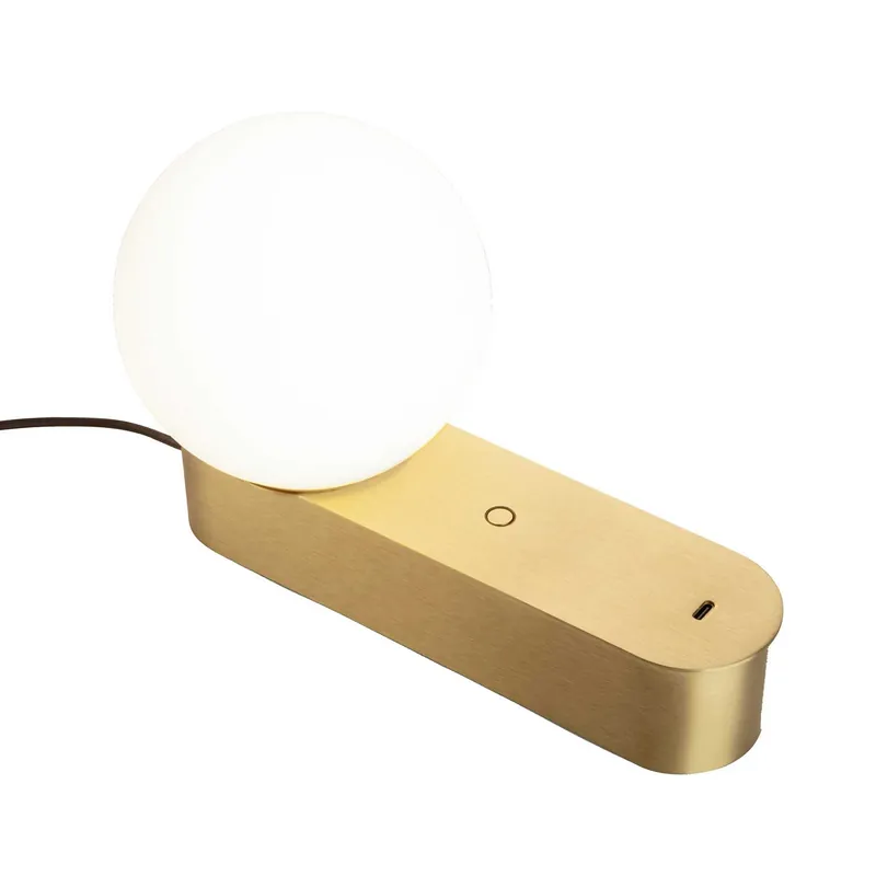 Perlina - Lampada da comodino LED dal design regolabile con caricatore USB-C
