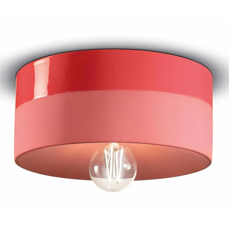 Pi - Plafoniera rotonda in ceramica colorata per soggiorno contemporaneo