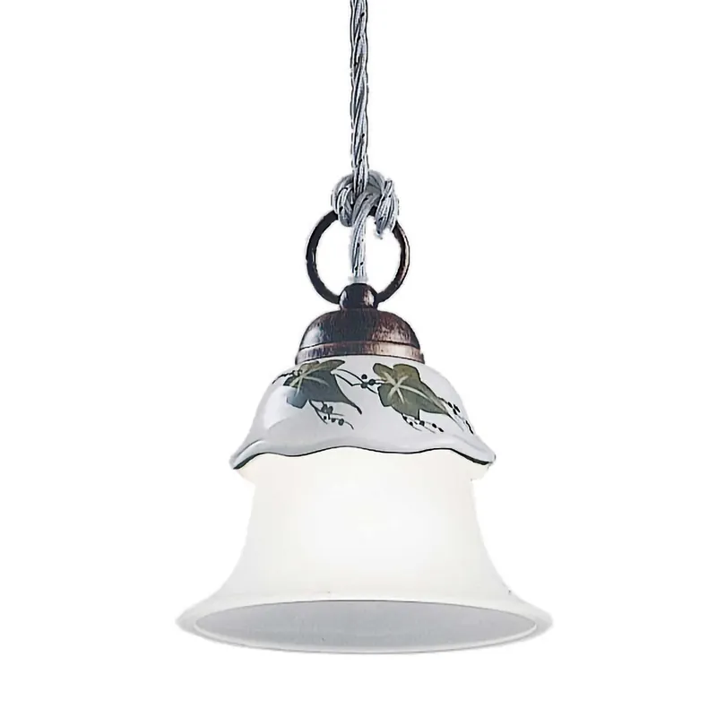 Ferrara - Piccolo lampadario antico in ceramica per cucina