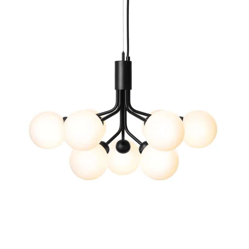 APIALES Opal - Lámpara de araña con globos de vidrio art déco