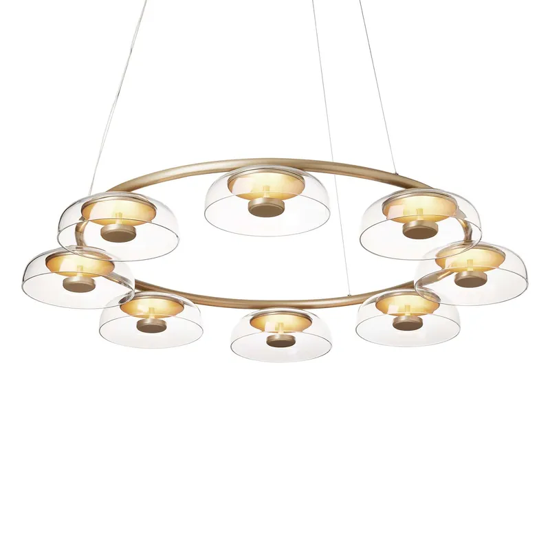 BLOSSI 8 - Gran candelabro lujoso elegante en vidrio y LED integrada