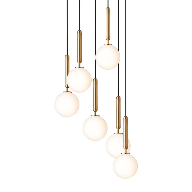 MIIRA 6 Opal - Gran candelabro elegante de alta gama, bajada de escalera
