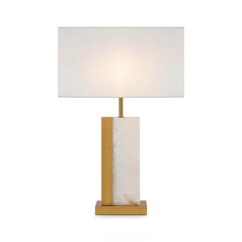 BIANCO - Lámpara de noche de mármol y latón estilo hotel