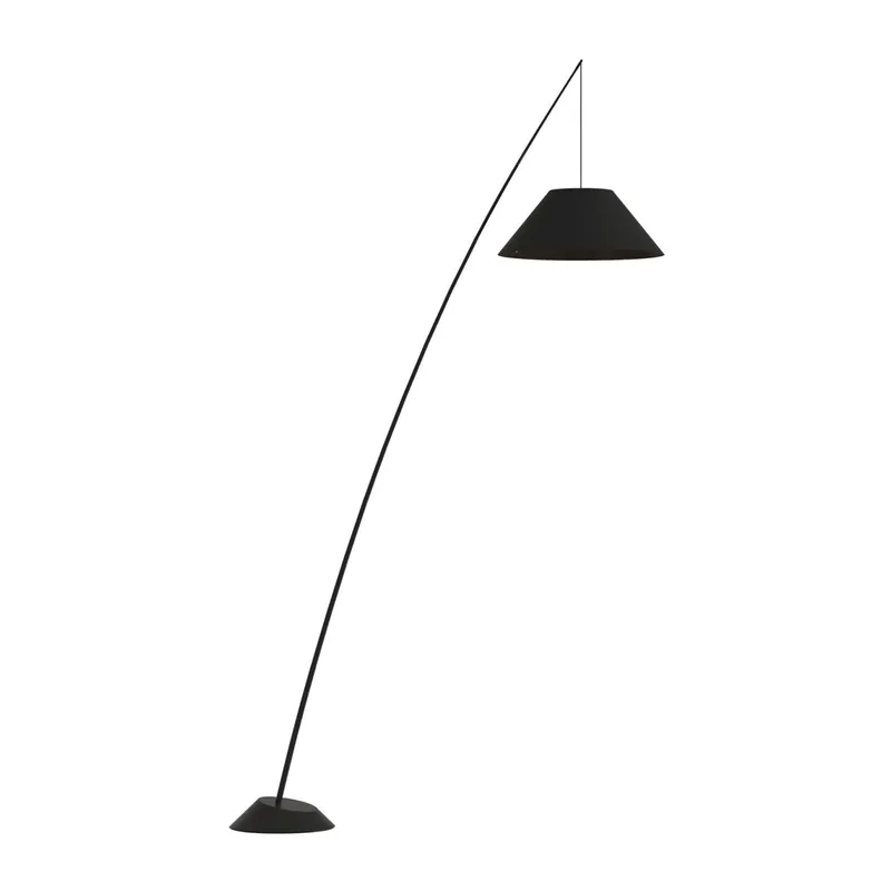 CAMPANULA - Lámpara de pie arco negro para salón diseño