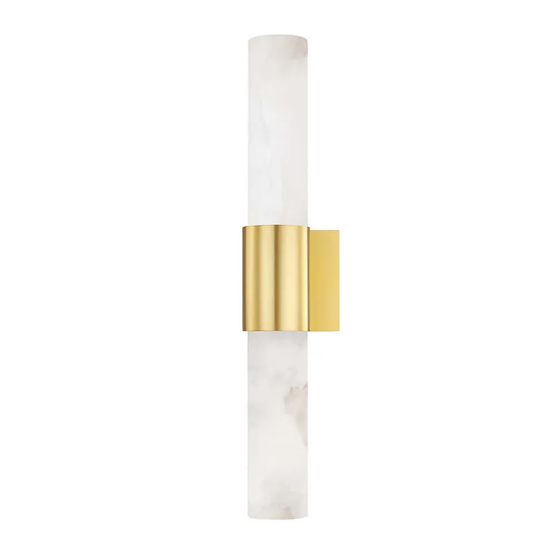 BARKLEY - Aplique de pared tubo en mármol blanco y dorado o cromado