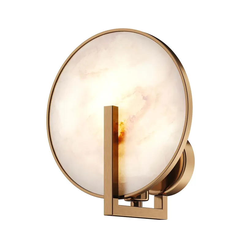MARMO - Aplique de pared en mármol y latón dorado diseño