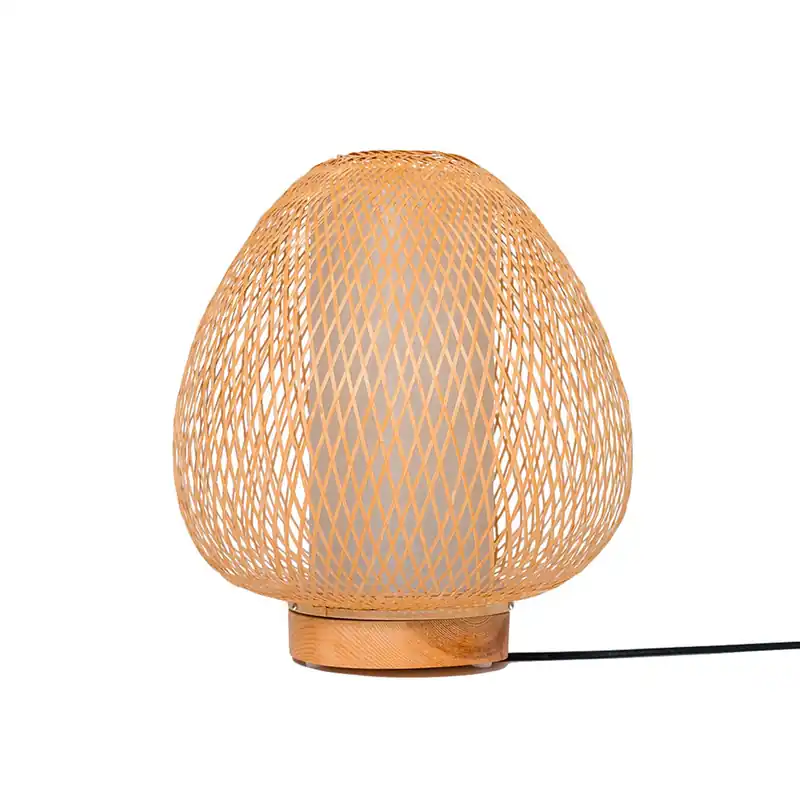 TWIGGY AW - Lámpara de noche forma huevo bambú trenzado