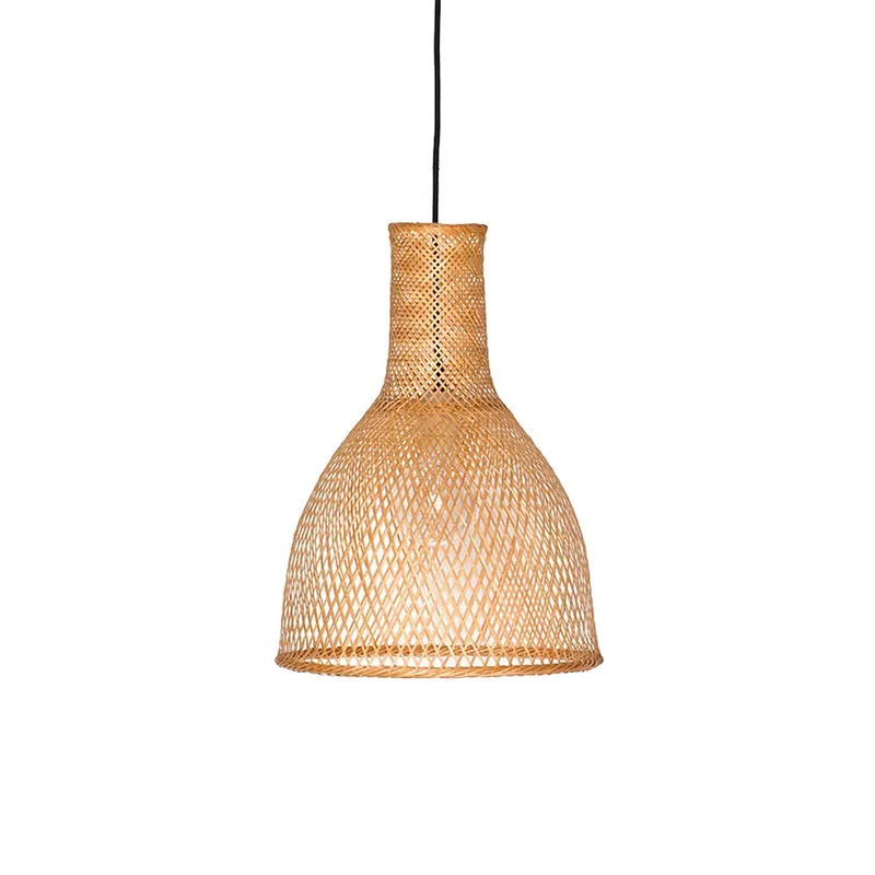 M3 - Lámpara colgante campana de bambú trenzado estilo exótico