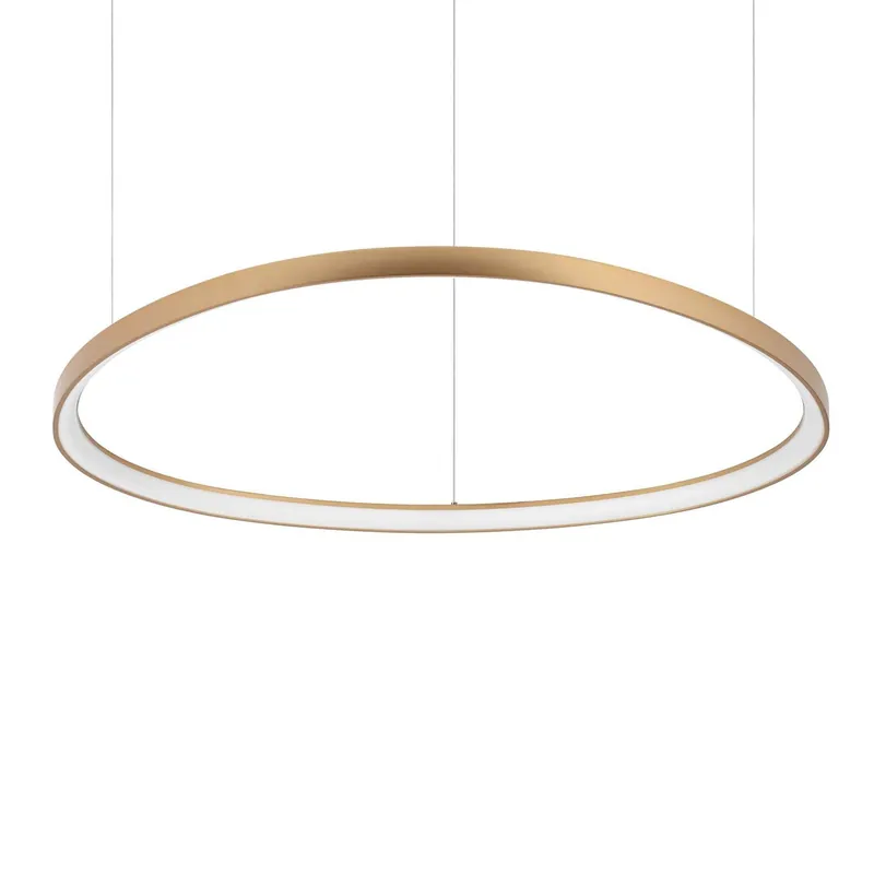 GEMINI - Lámpara colgante ovalada LED integrada en aluminio dorado, negro o blanco