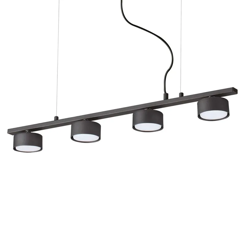 Minor Linear - Lámpara lineal colgante en aluminio negro con focos