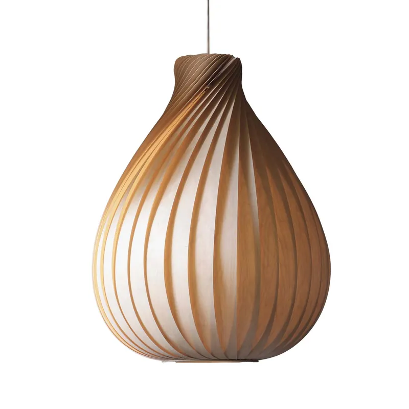 TR42 - Lámpara colgante de láminas de madera torsionadas moderna