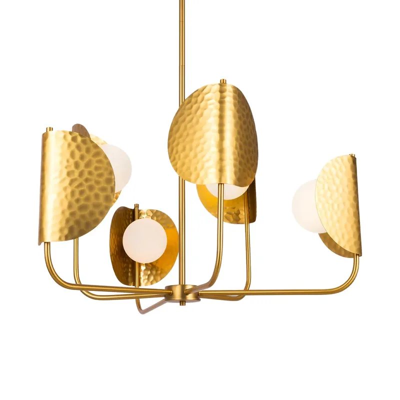 TROPIC - Lámpara dorada de metal martillado art déco